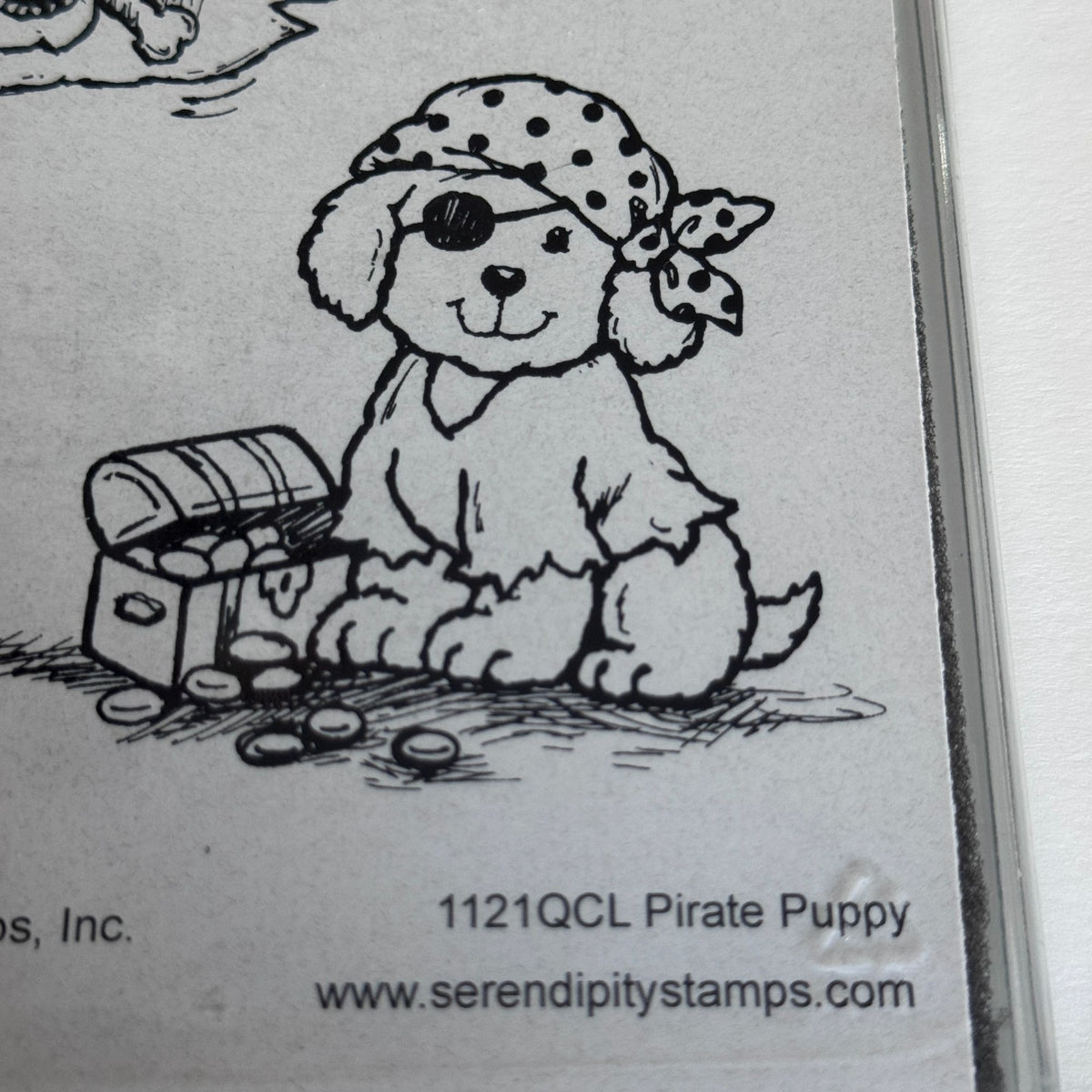 Serendipity Stamps Rubber Stamp Set Pirate Puppy Halloween Dog Skull and Bones Treasure Chest