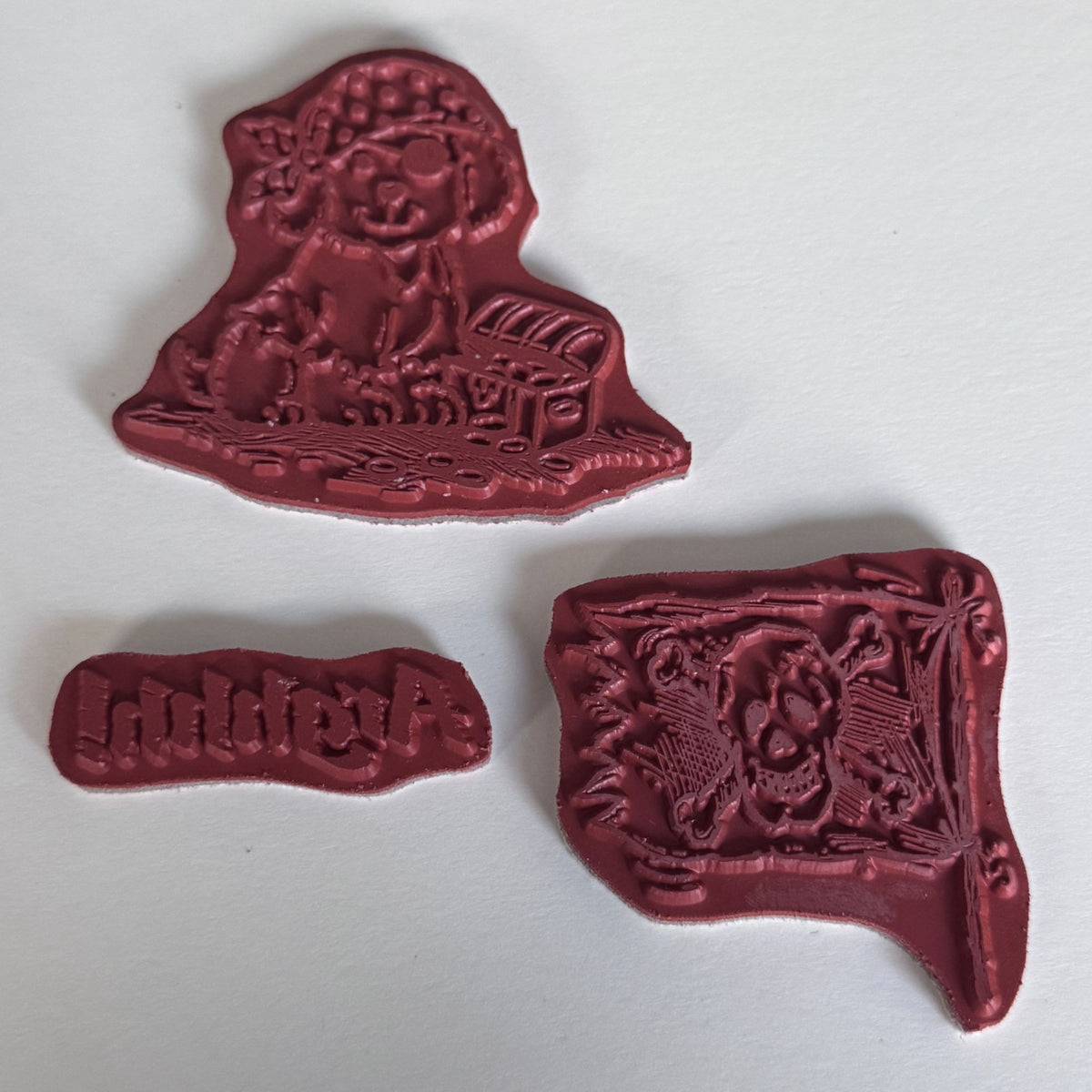 Serendipity Stamps Rubber Stamp Set Pirate Puppy Halloween Dog Skull and Bones Treasure Chest