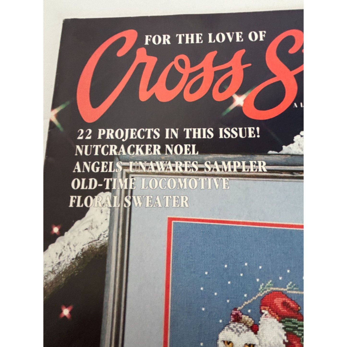 For The Love of Cross Stitch Magazine January 1992 Cat Mother Christmas Santa