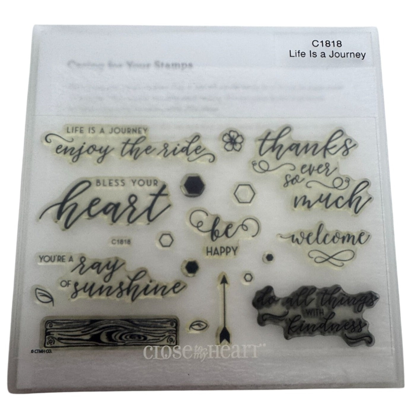 CTMH My Acrylix Acrylic Stamp Set Life is a Journey Enjoy the Ride Thanks C1818
