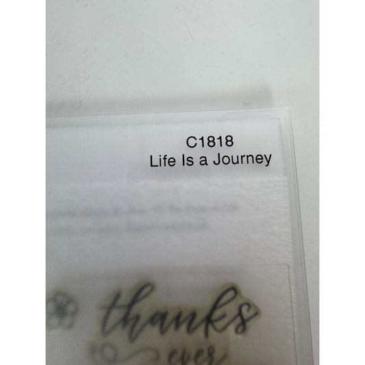 CTMH My Acrylix Acrylic Stamp Set Life is a Journey Enjoy the Ride Thanks C1818