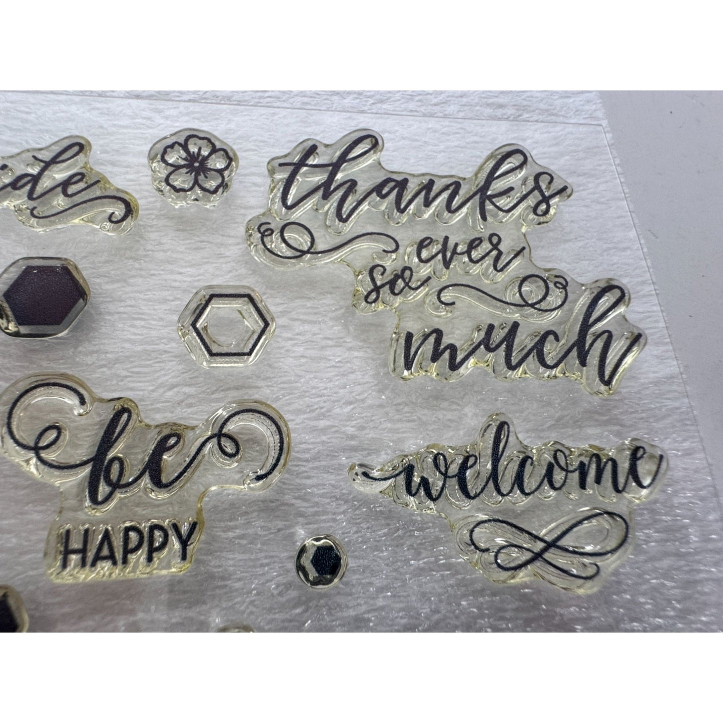 CTMH My Acrylix Acrylic Stamp Set Life is a Journey Enjoy the Ride Thanks C1818