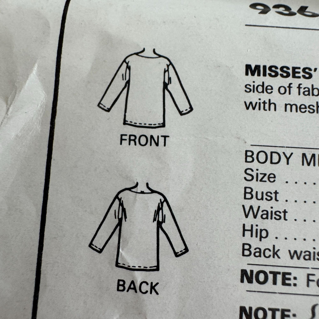 McCalls Stitch N Save Pattern 9366 Size A (12-14-16) Misses Tunic & Pants