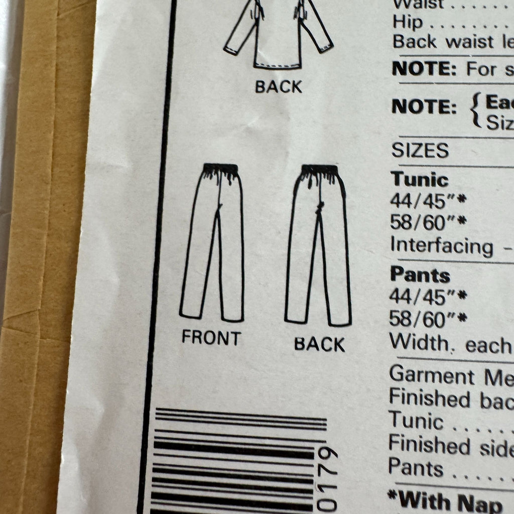 McCalls Stitch N Save Pattern 9366 Size A (12-14-16) Misses Tunic & Pants