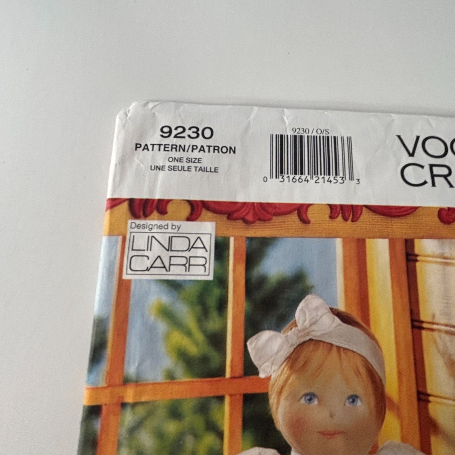 Vogue Sewing Pattern 9230 Doll Making Clothing Clothes Dress Outfit Craft Uncut