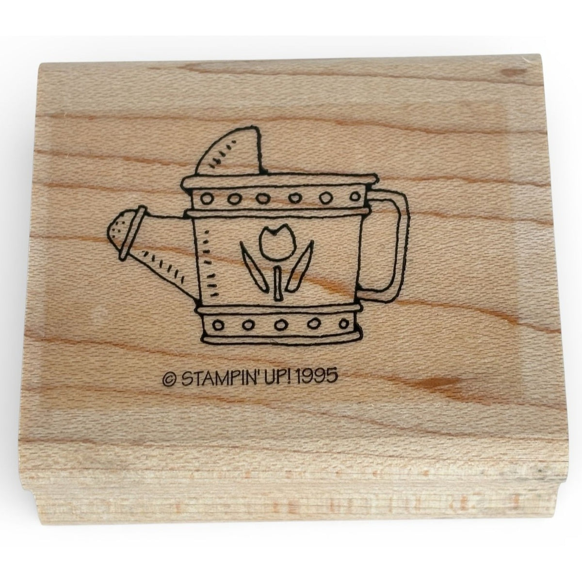 Stampin Up Rubber Stamp Watering Can Spring Garden Gardener Tulip Flower Craft Cardmaking