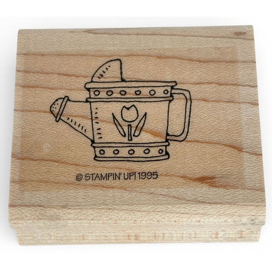 Stampin Up Rubber Stamp Watering Can Spring Garden Gardener Tulip Flower Craft Cardmaking