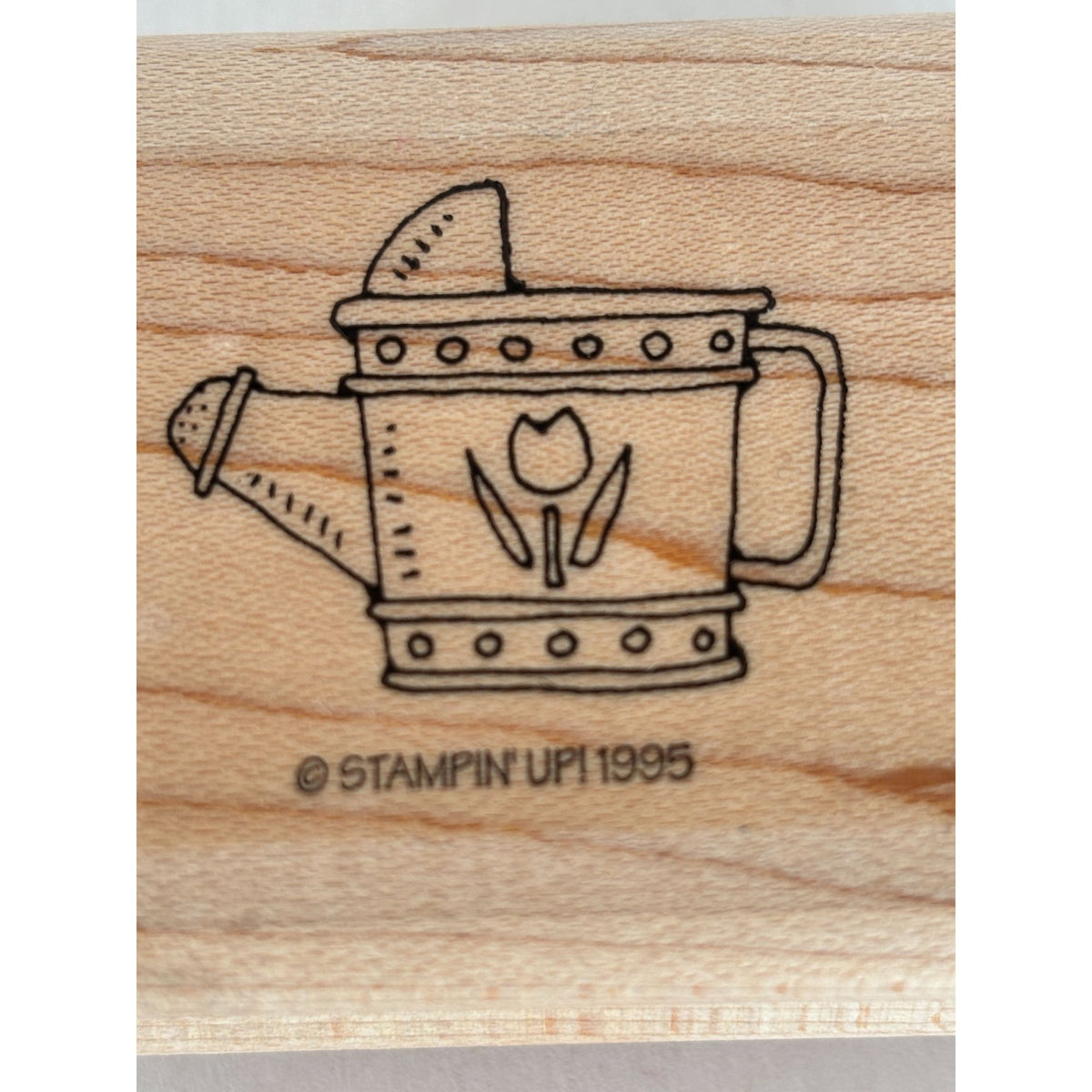 Stampin Up Rubber Stamp Watering Can Spring Garden Gardener Tulip Flower Craft Cardmaking