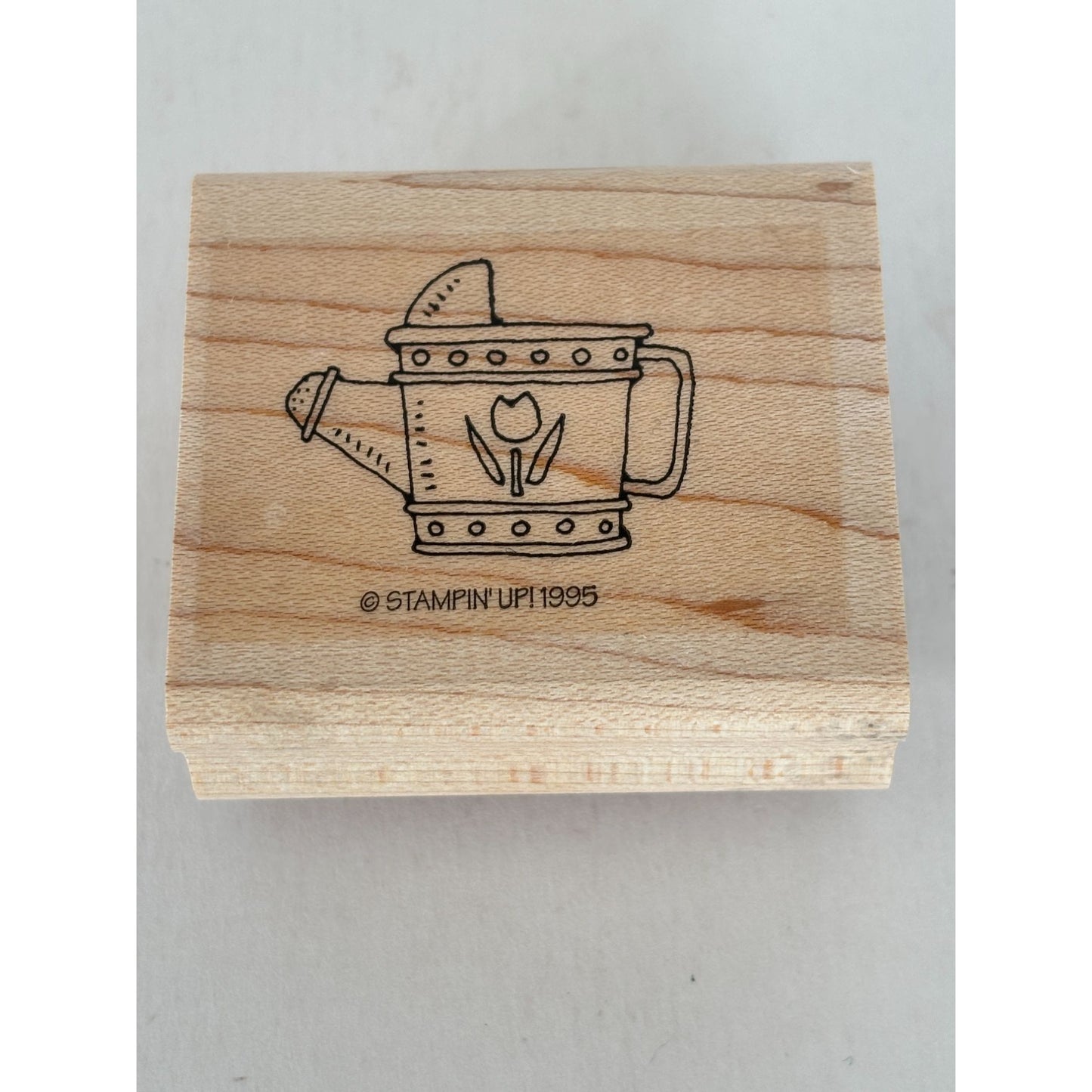 Stampin Up Rubber Stamp Watering Can Spring Garden Gardener Tulip Flower Craft Cardmaking