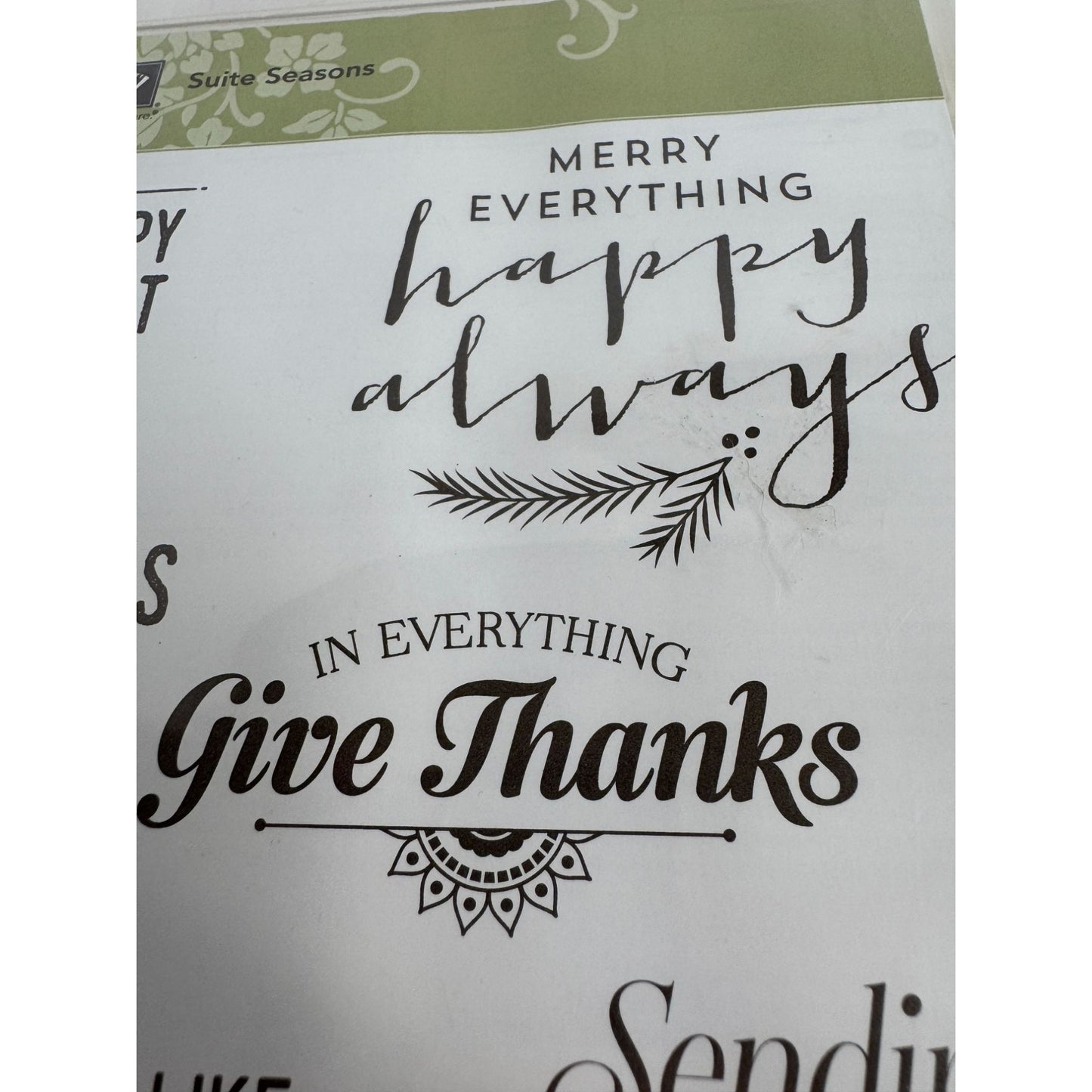 Stampin Up Rubber Stamps Set Suite Seasons Christmas Halloween Comforting Words
