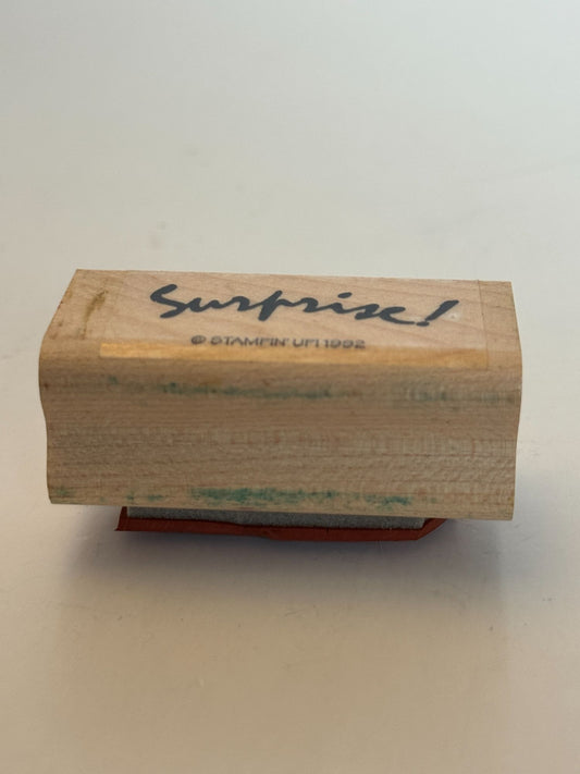 Stampin Up Rubber Stamp Surprise Party Invitation Card Making Word Sentiment