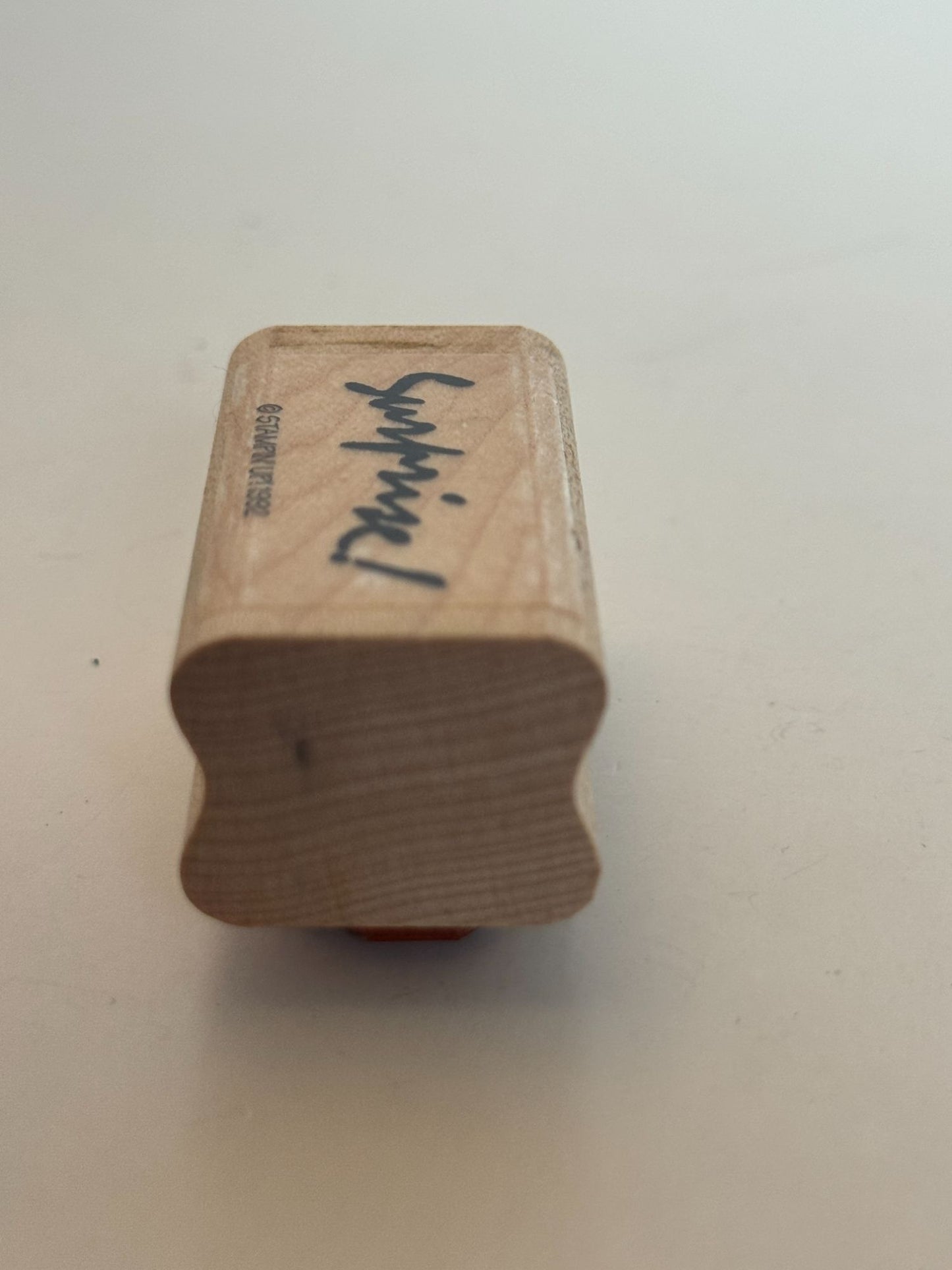 Stampin Up Rubber Stamp Surprise Party Invitation Card Making Word Sentiment