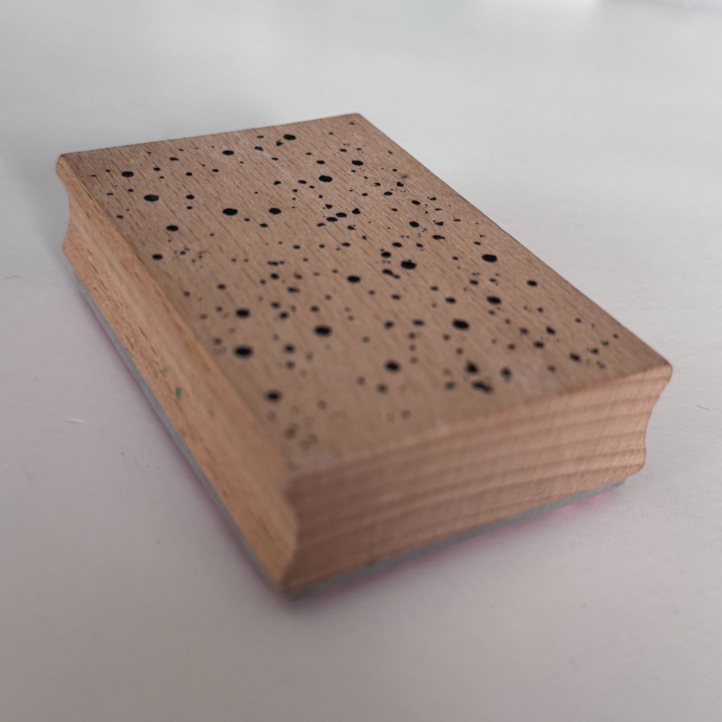Cam and Chloe Rubber Stamp Speckled Background Ink Splatter Paint Spots Craft Cardmaking Wood Mounted