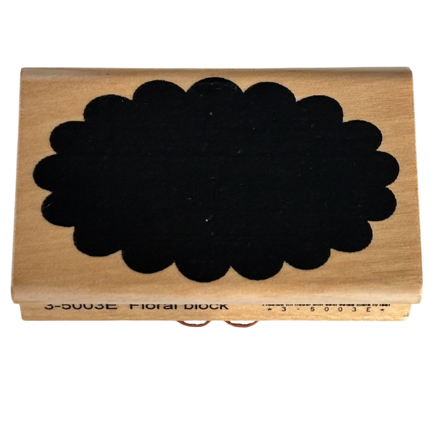 A Muse Artstamps Rubber Stamp Floral Block Scalloped Design Crafting Cardmaking Tool Wood Mounted