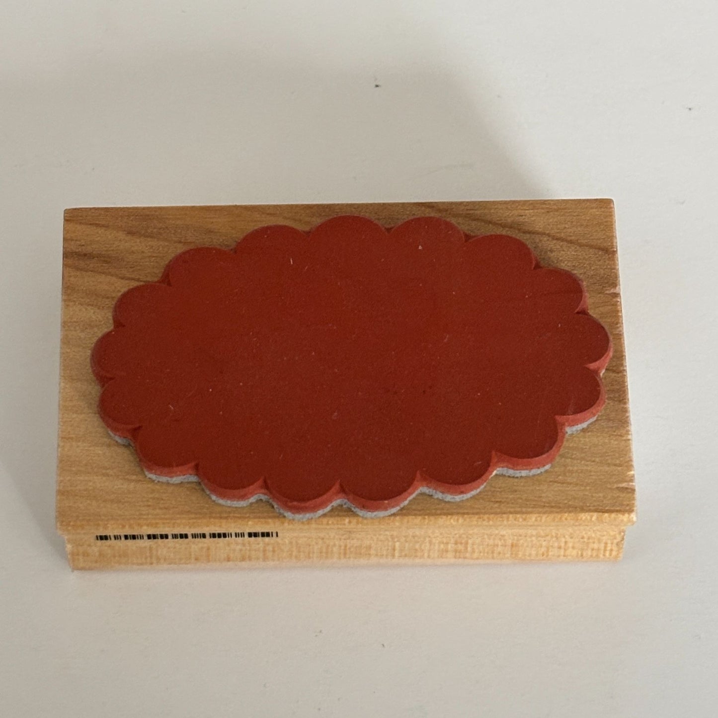 A Muse Artstamps Rubber Stamp Floral Block Scalloped Design Crafting Cardmaking Tool Wood Mounted