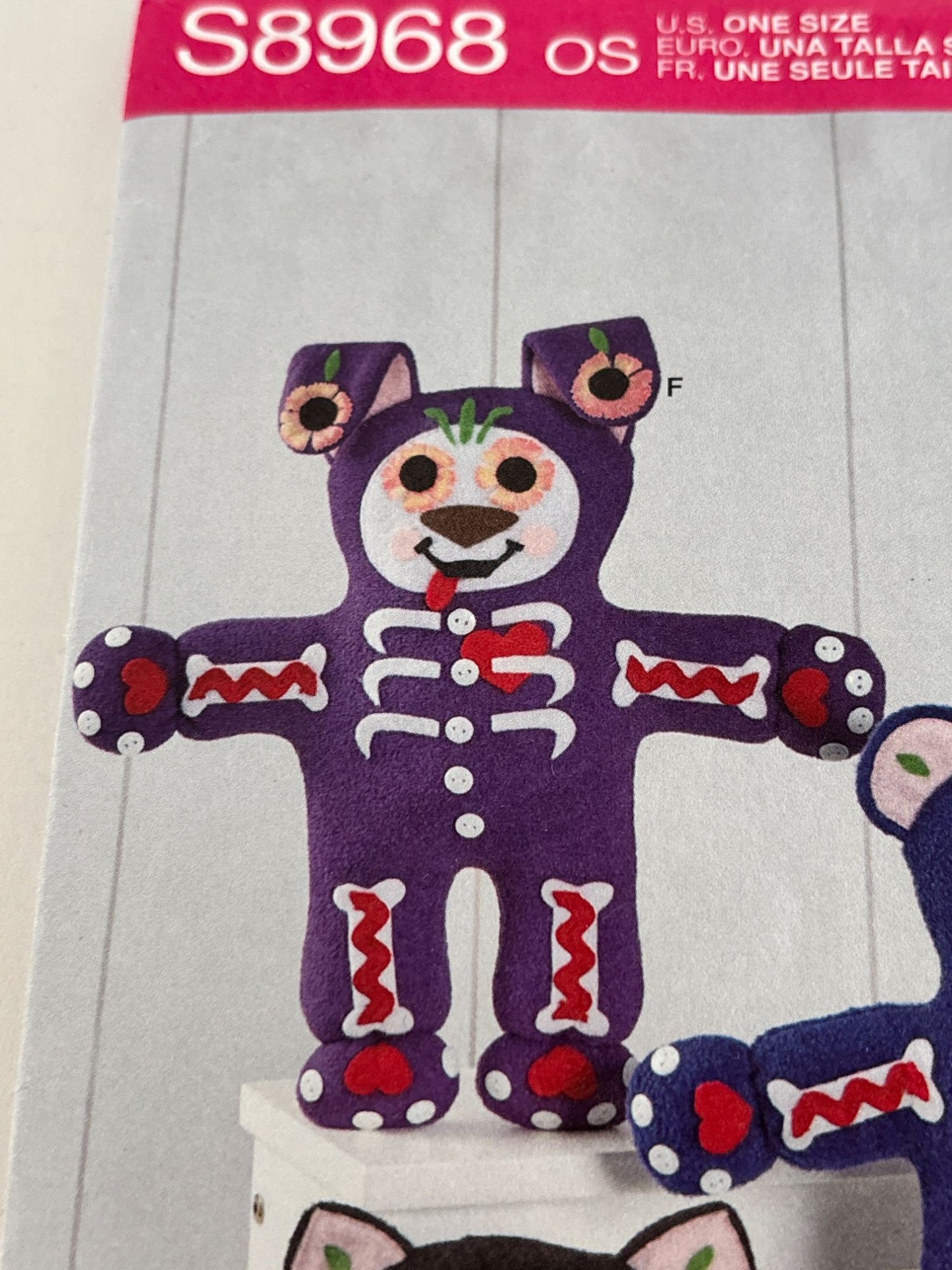 Simplicity Sewing Pattern S8968 Stuffed Animals Teddy Bear Cat Dog Plush Toys UC