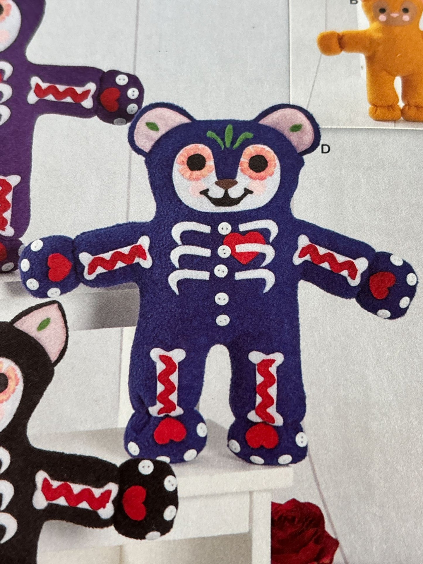 Simplicity Sewing Pattern S8968 Stuffed Animals Teddy Bear Cat Dog Plush Toys UC