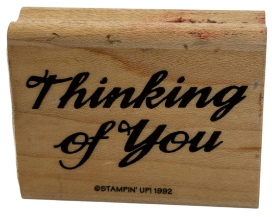 Stampin Up Rubber Stamp Thinking Of You Card Making Words Friendship Cursive Art