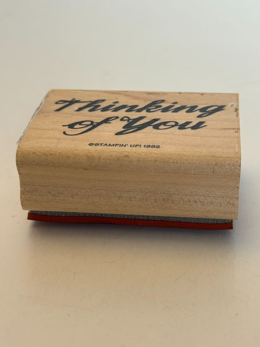 Stampin Up Rubber Stamp Thinking Of You Card Making Words Friendship Cursive Art