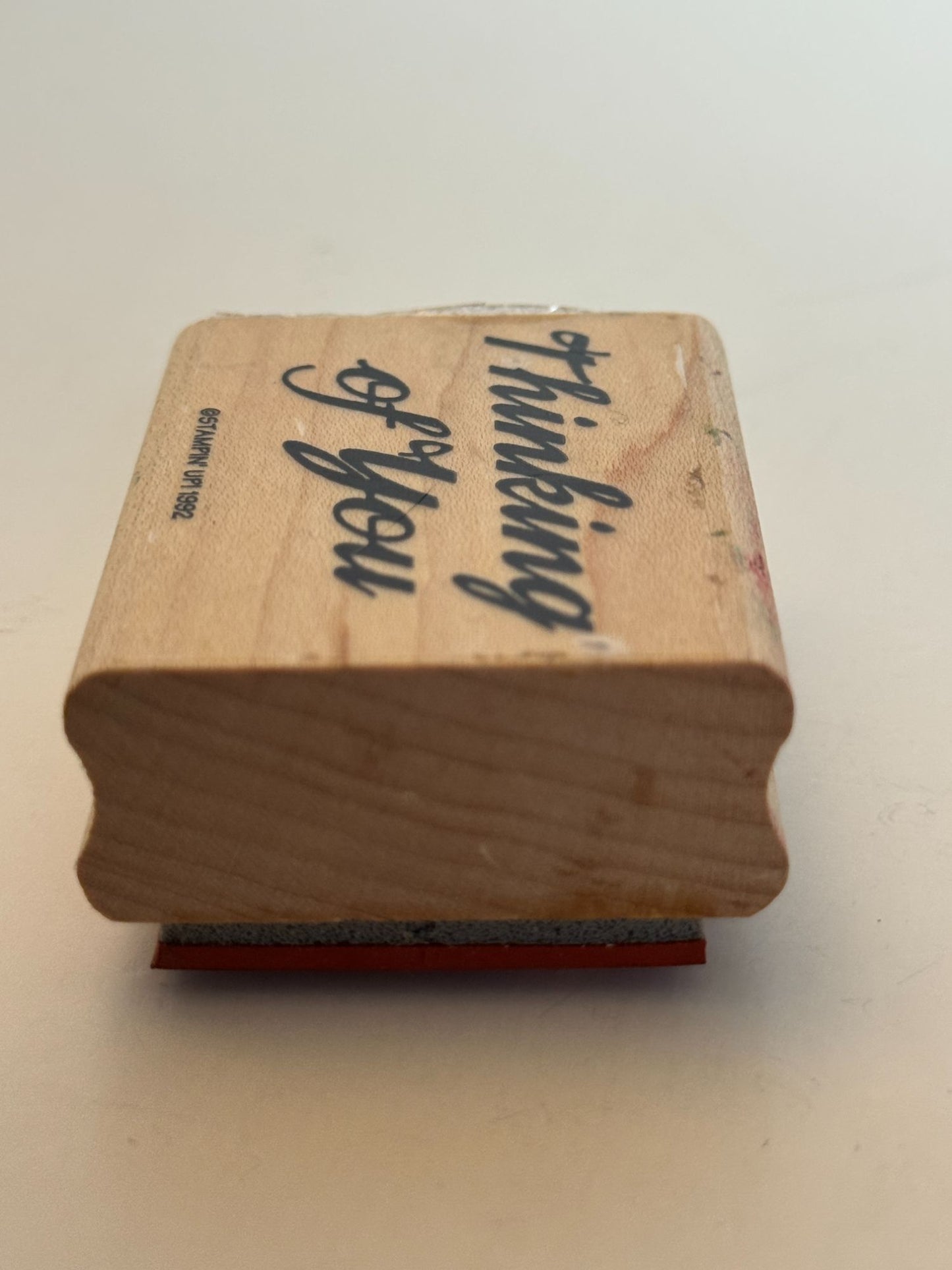 Stampin Up Rubber Stamp Thinking Of You Card Making Words Friendship Cursive Art