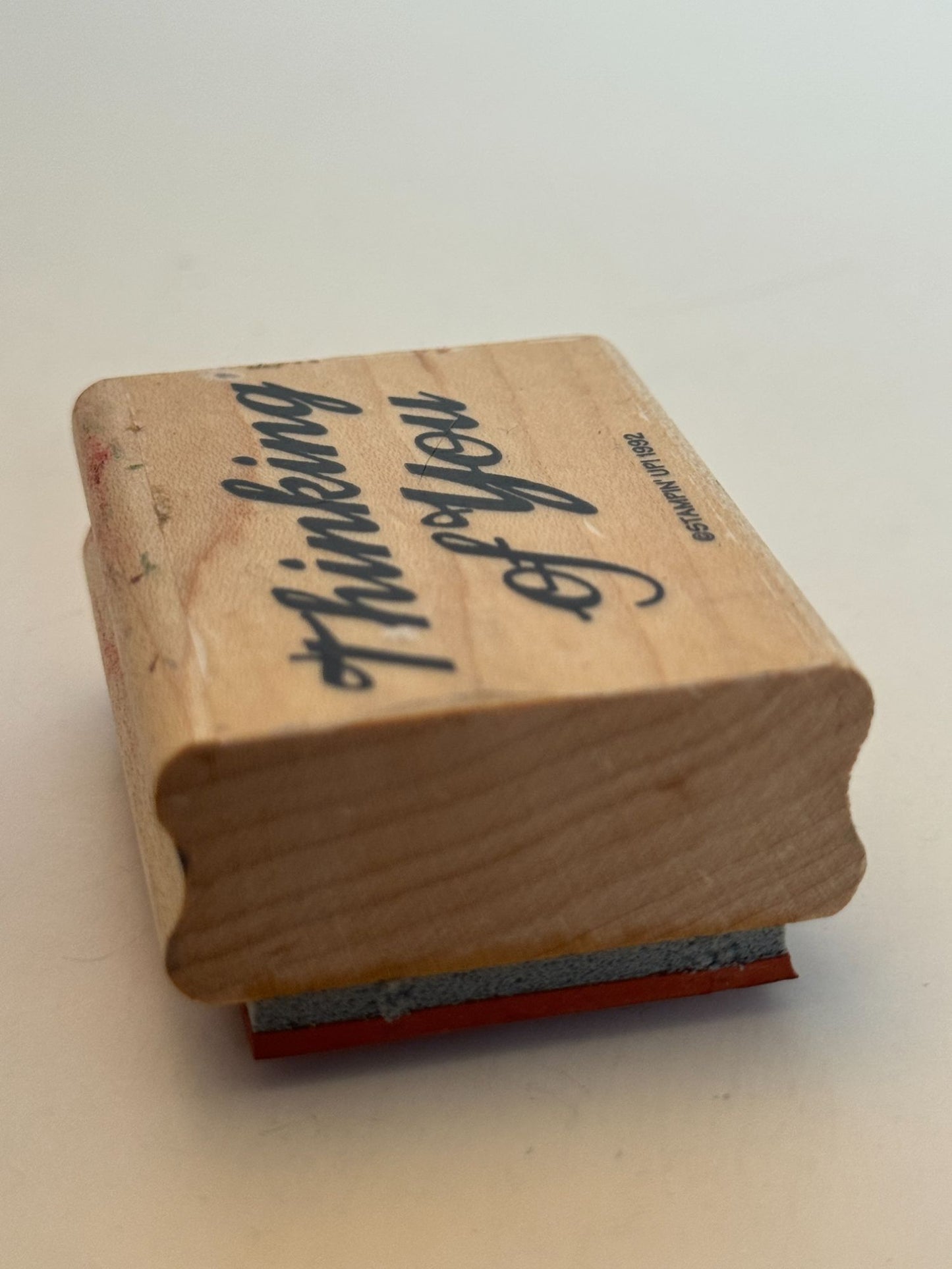 Stampin Up Rubber Stamp Thinking Of You Card Making Words Friendship Cursive Art