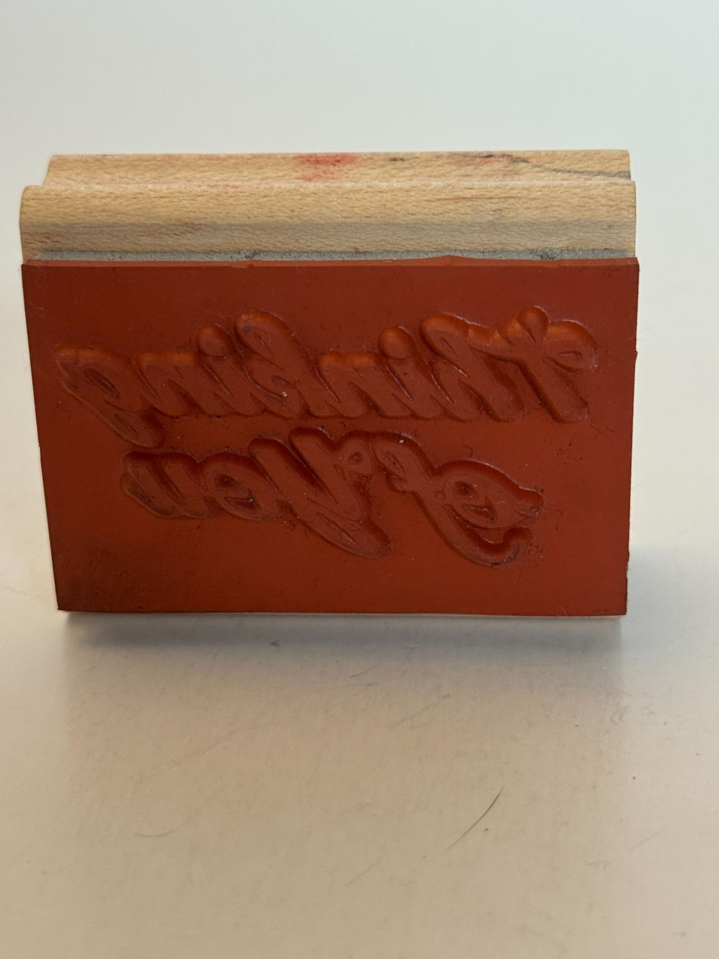 Stampin Up Rubber Stamp Thinking Of You Card Making Words Friendship Cursive Art