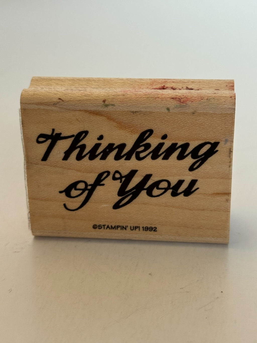 Stampin Up Rubber Stamp Thinking Of You Card Making Words Friendship Cursive Art