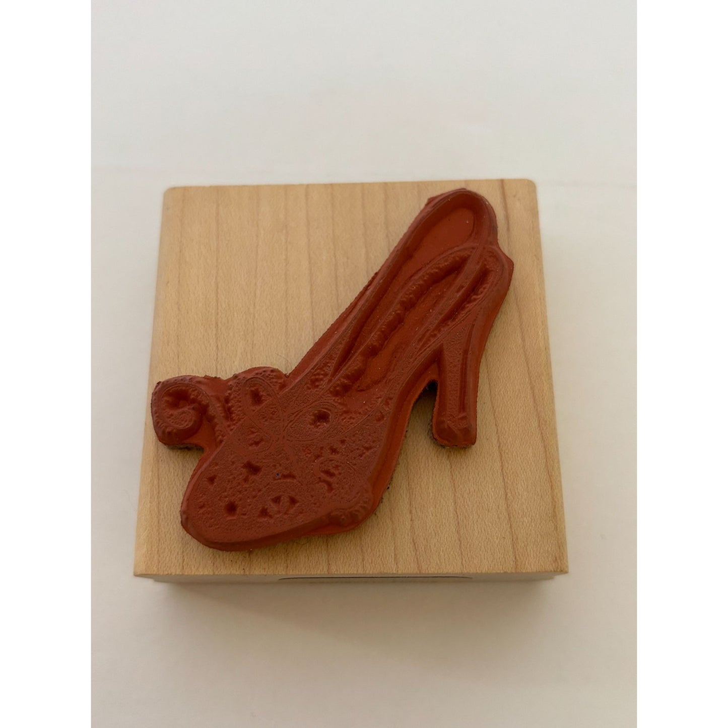 Impression Obsession Rubber Stamp Lace Slingback High Heel Shoe Fashion Lady