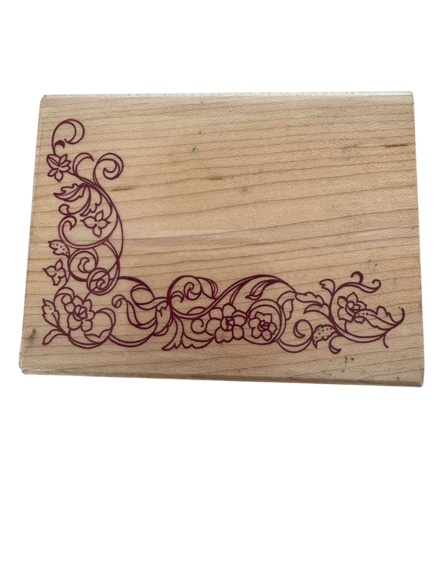 SonLight Impressions Rubber Stamp Corner Floral Swirls Flowers Vines GS592-M