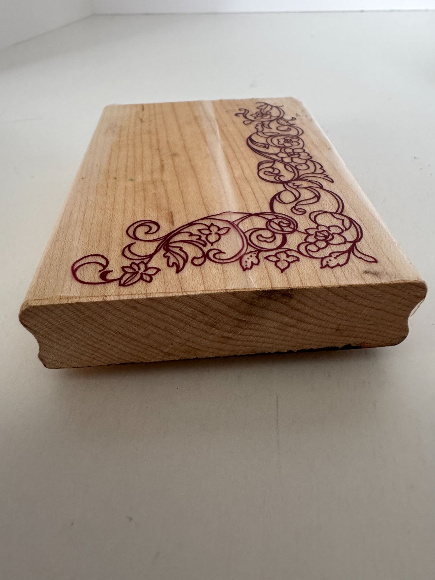 SonLight Impressions Rubber Stamp Corner Floral Swirls Flowers Vines GS592-M