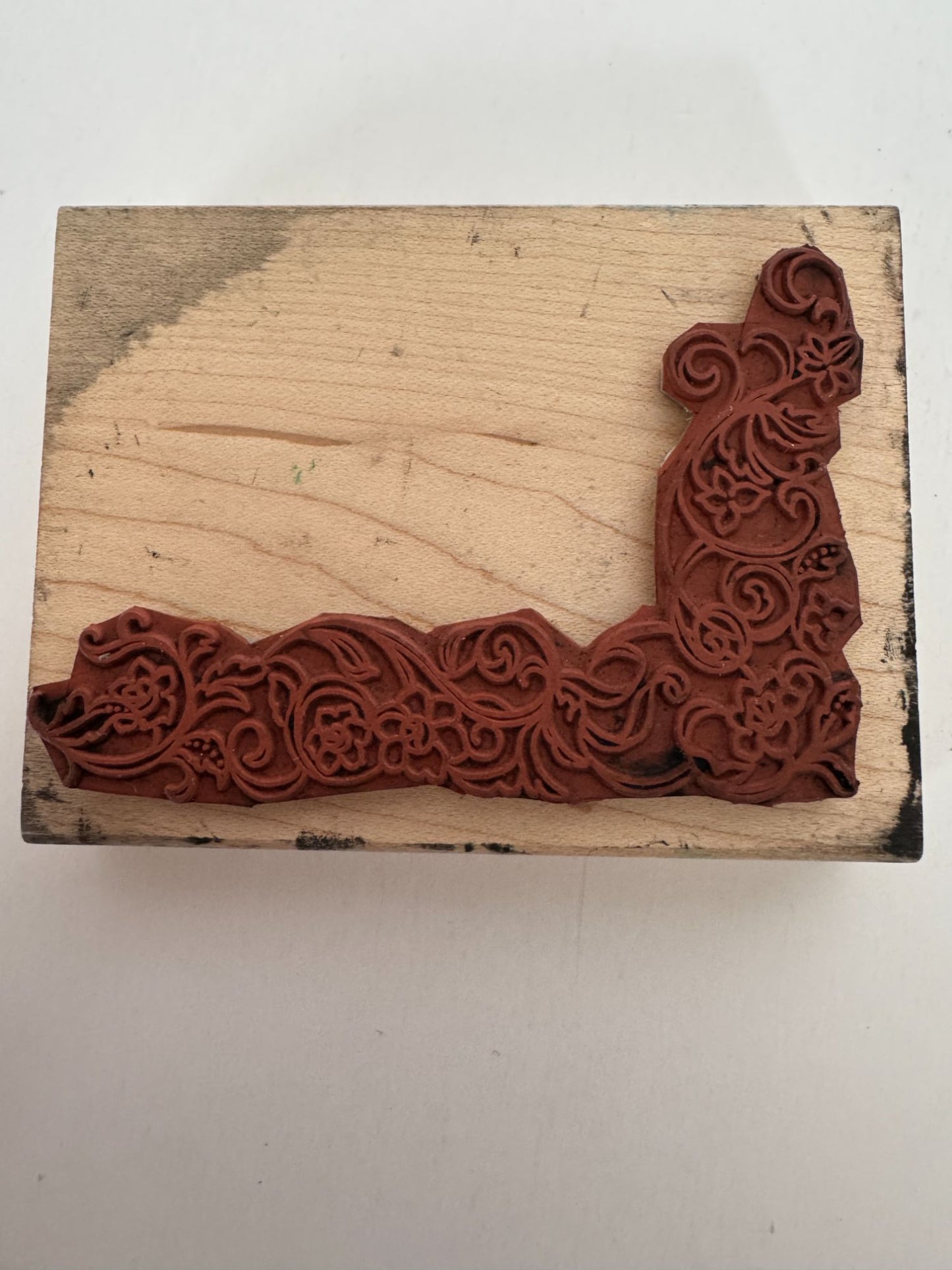 SonLight Impressions Rubber Stamp Corner Floral Swirls Flowers Vines GS592-M