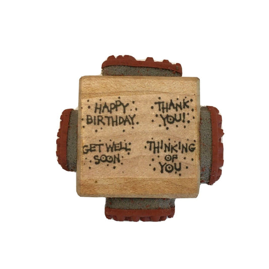Happy Birthday Thank You Get Well Soon Thinking of You 4-in-1 Rubber Stamp