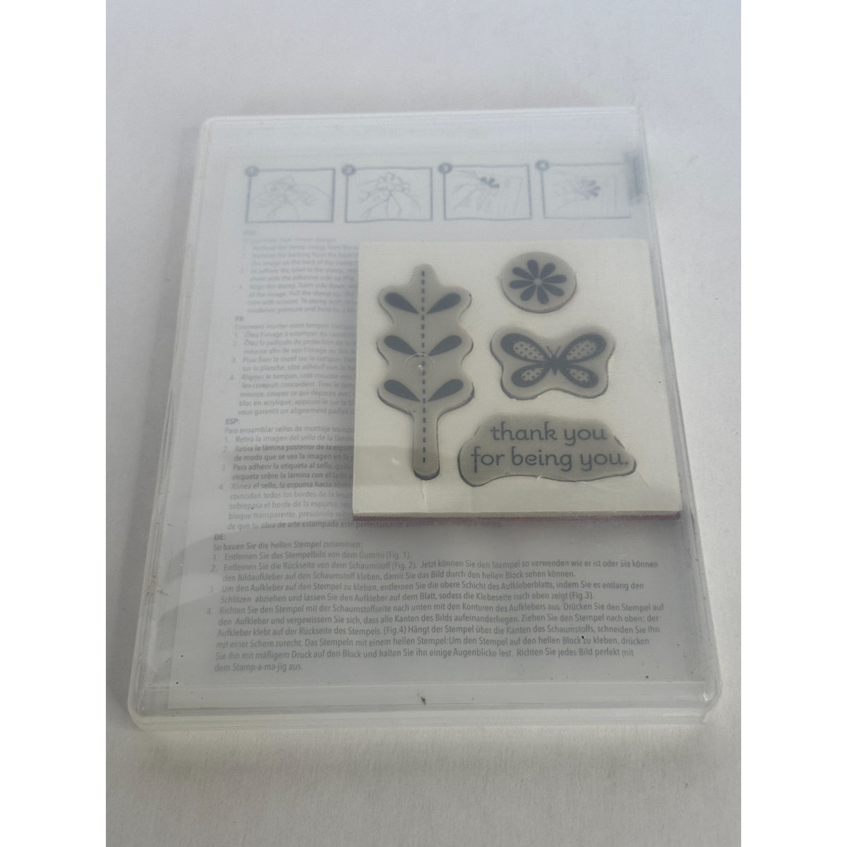 Stampin Up Clear Mount Rubber Stamp Set Bold Blossom Flower Butterfly Garden
