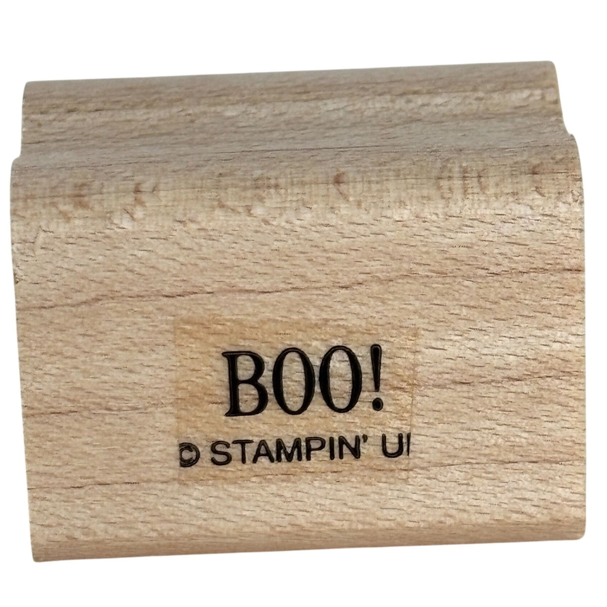 Stampin Up Boo Rubber Stamp Halloween Sentiment Spooky Card Making Scrapbook Craft Wood Mounted