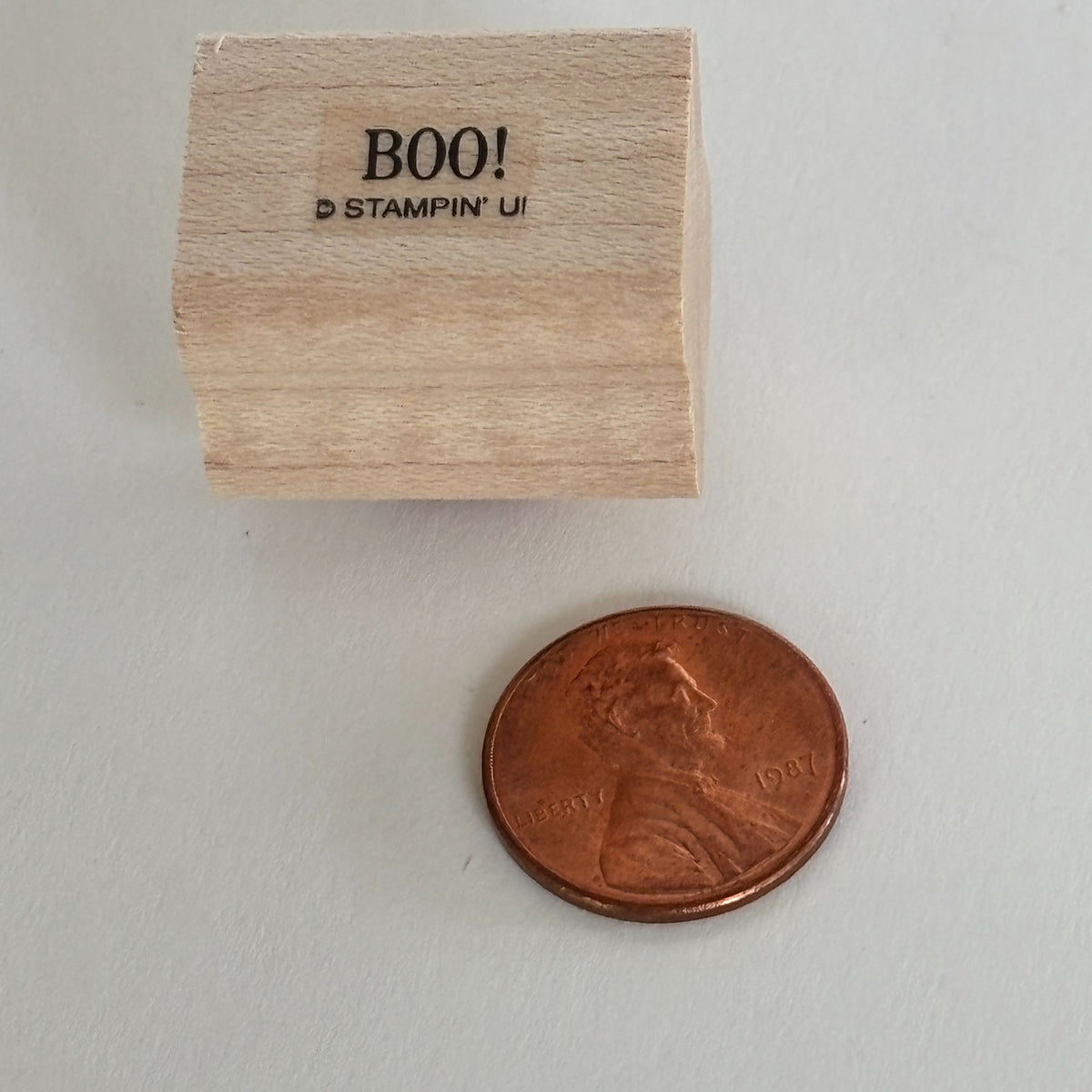 Stampin Up Boo Rubber Stamp Halloween Sentiment Spooky Card Making Scrapbook Craft Wood Mounted