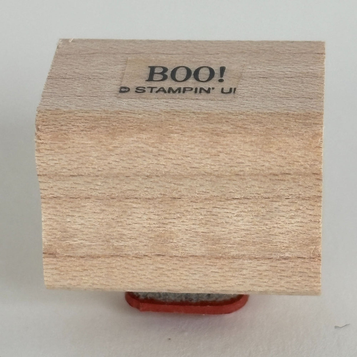 Stampin Up Boo Rubber Stamp Halloween Sentiment Spooky Card Making Scrapbook Craft Wood Mounted