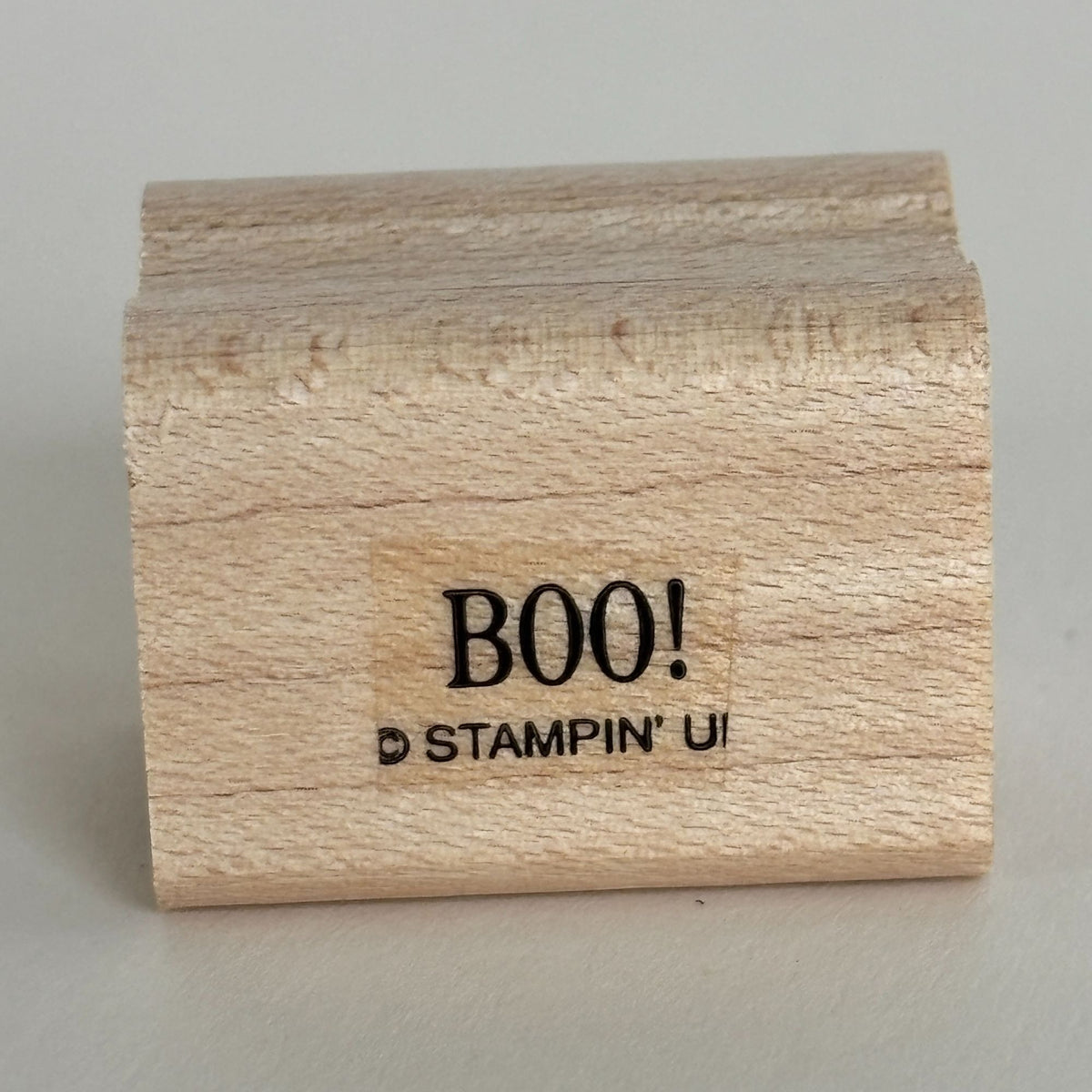 Stampin Up Boo Rubber Stamp Halloween Sentiment Spooky Card Making Scrapbook Craft Wood Mounted