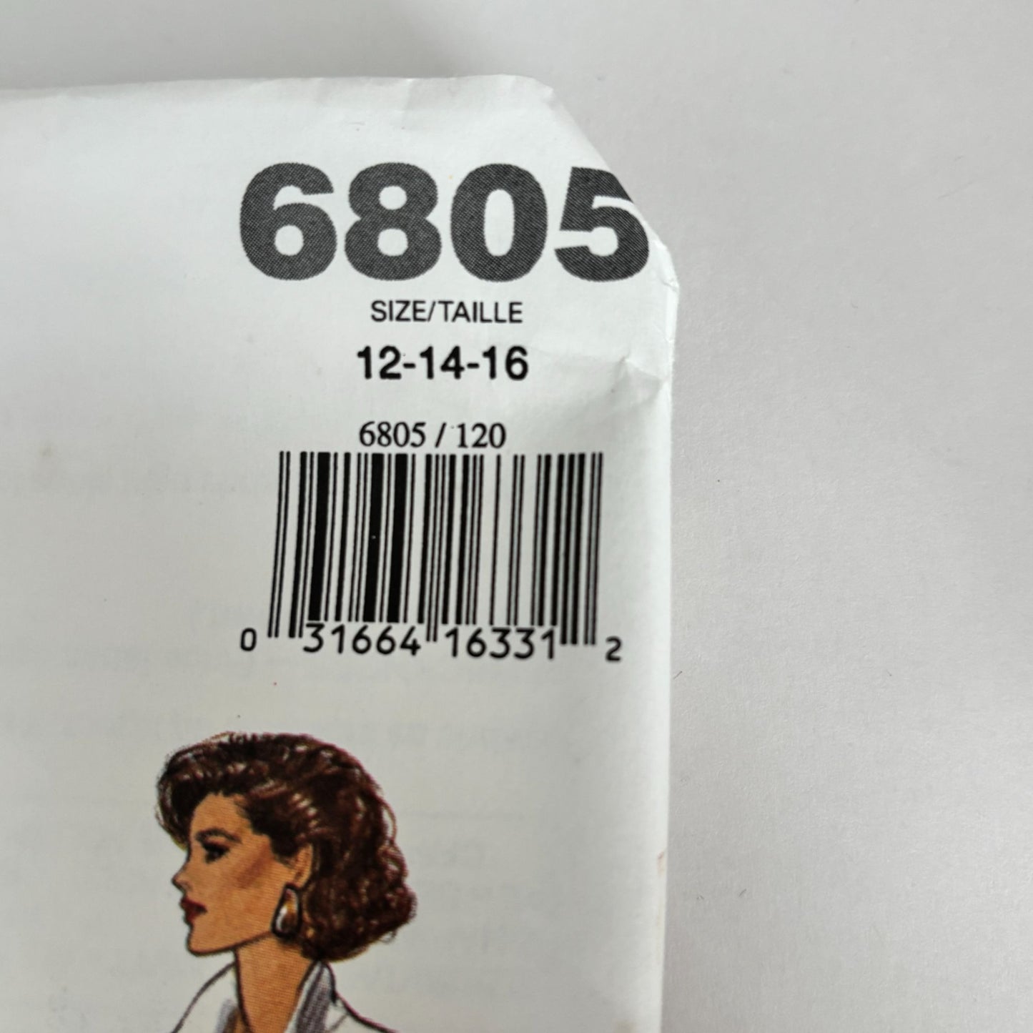 Butterick Sewing Pattern 6805 Straight Pencil Skirt Midi Corporate Core 1990s 12-16 Uncut