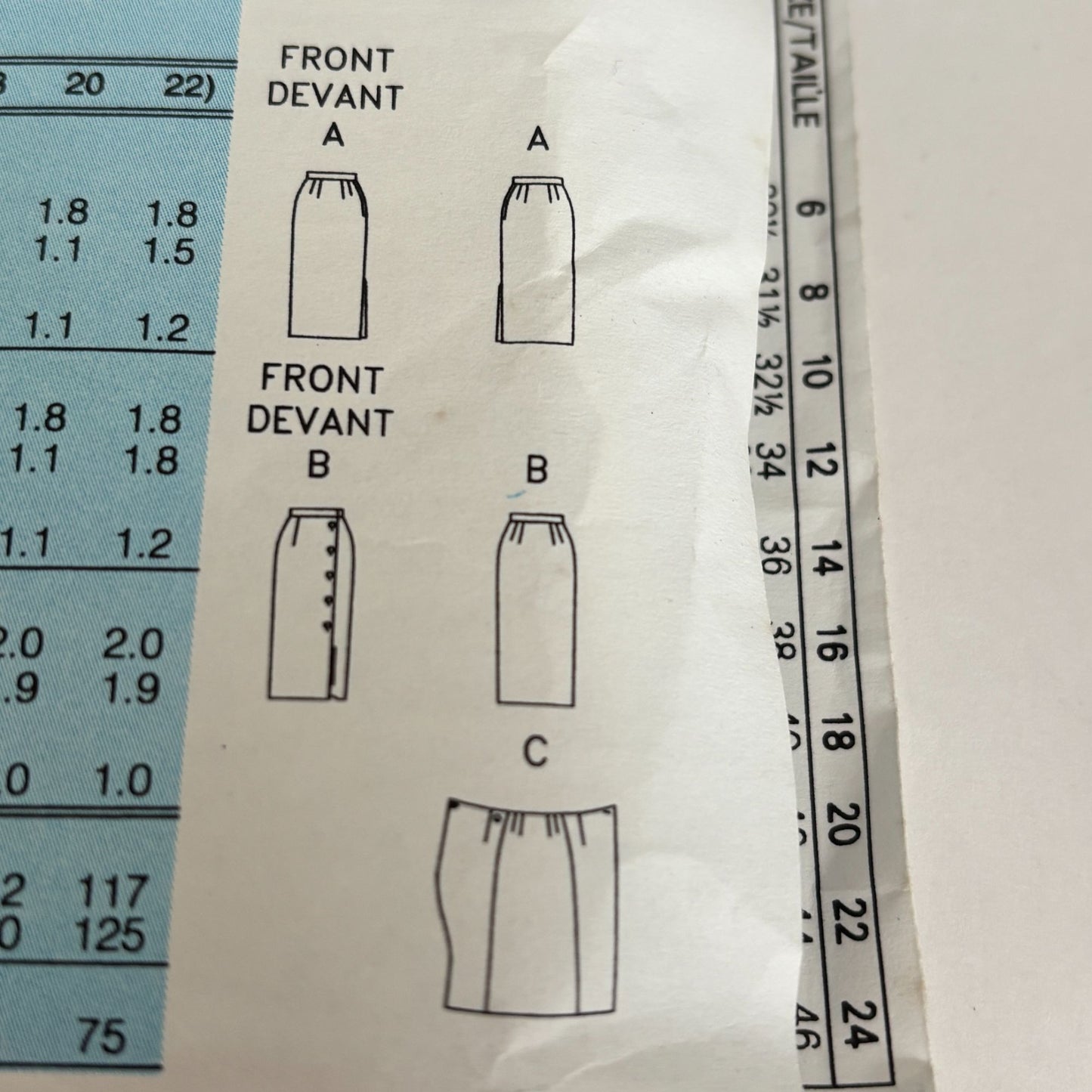 Butterick Sewing Pattern 6805 Straight Pencil Skirt Midi Corporate Core 1990s 12-16 Uncut