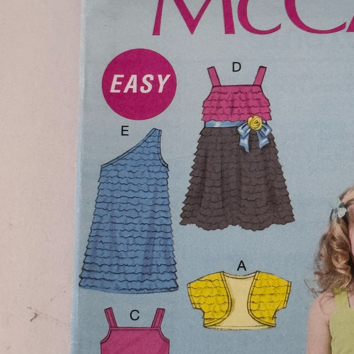 McCalls Sewing Pattern M6547 Shrug Top Shorts Leggings Easy Girls 7-14 Uncut Ruffle Outfit
