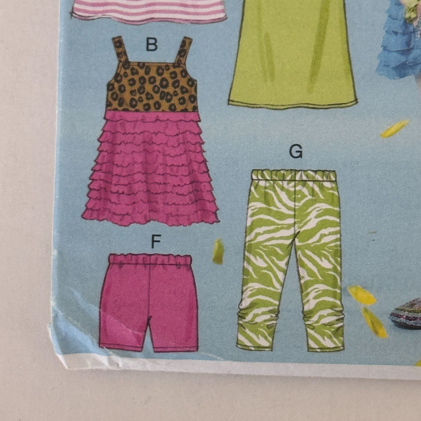 McCalls Sewing Pattern M6547 Shrug Top Shorts Leggings Easy Girls 7-14 Uncut Ruffle Outfit