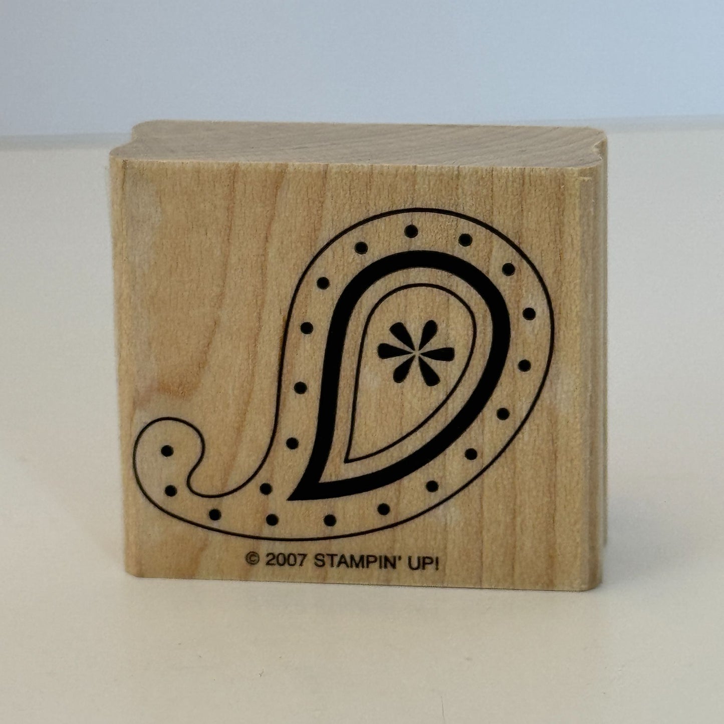 Stampin Up Wood Rubber Stamps Polka Dots and Paisley Find Joy Flowers Set of 6