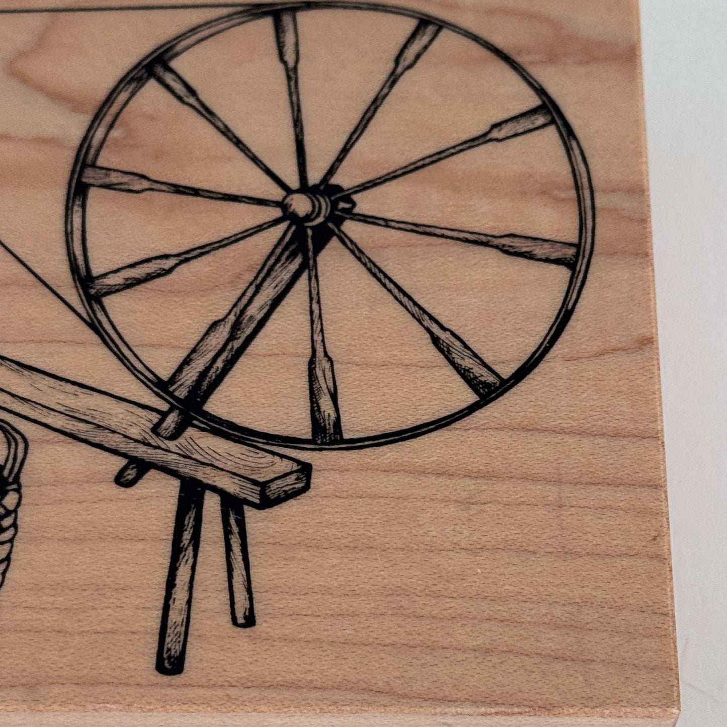 PSX Rubber Stamp Spinning Wheel Yarn Basket Knitting Cardmaking Knitter Wool