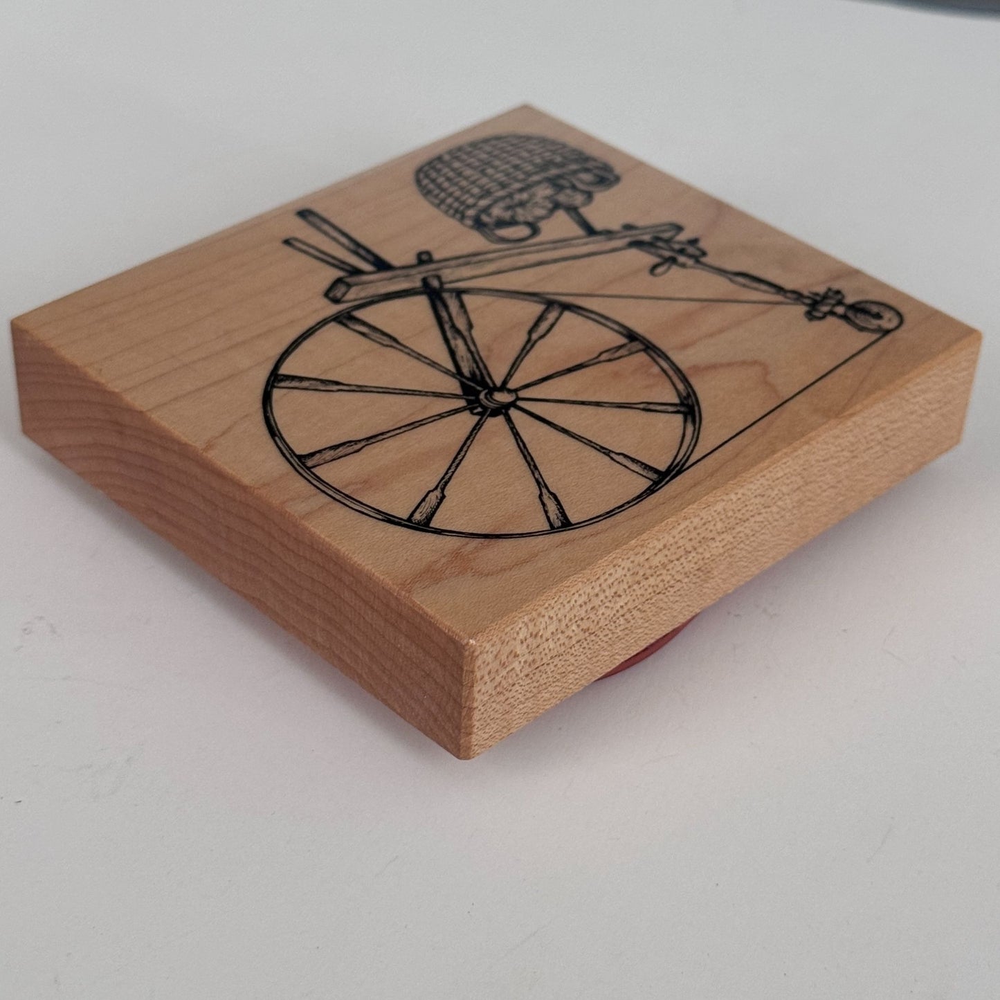 PSX Rubber Stamp Spinning Wheel Yarn Basket Knitting Cardmaking Knitter Wool