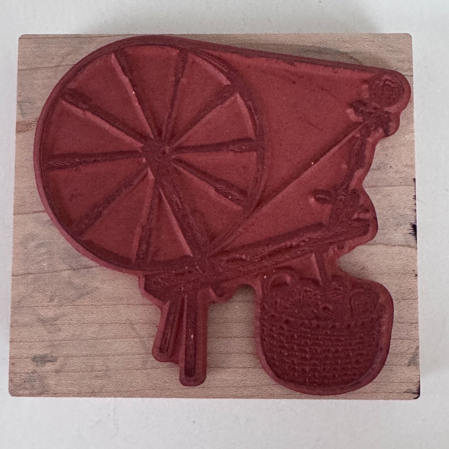 PSX Rubber Stamp Spinning Wheel Yarn Basket Knitting Cardmaking Knitter Wool