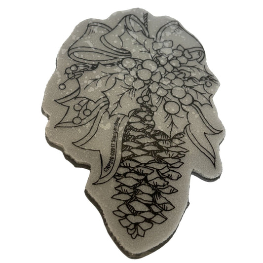 Stampendous Cling Rubber Stamp Christmas Pinecone and Holly Card Making Holidays