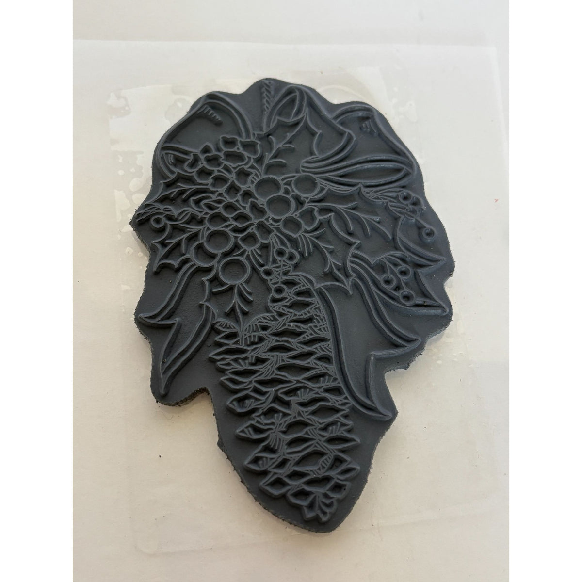 Stampendous Cling Rubber Stamp Christmas Pinecone and Holly Card Making Holidays