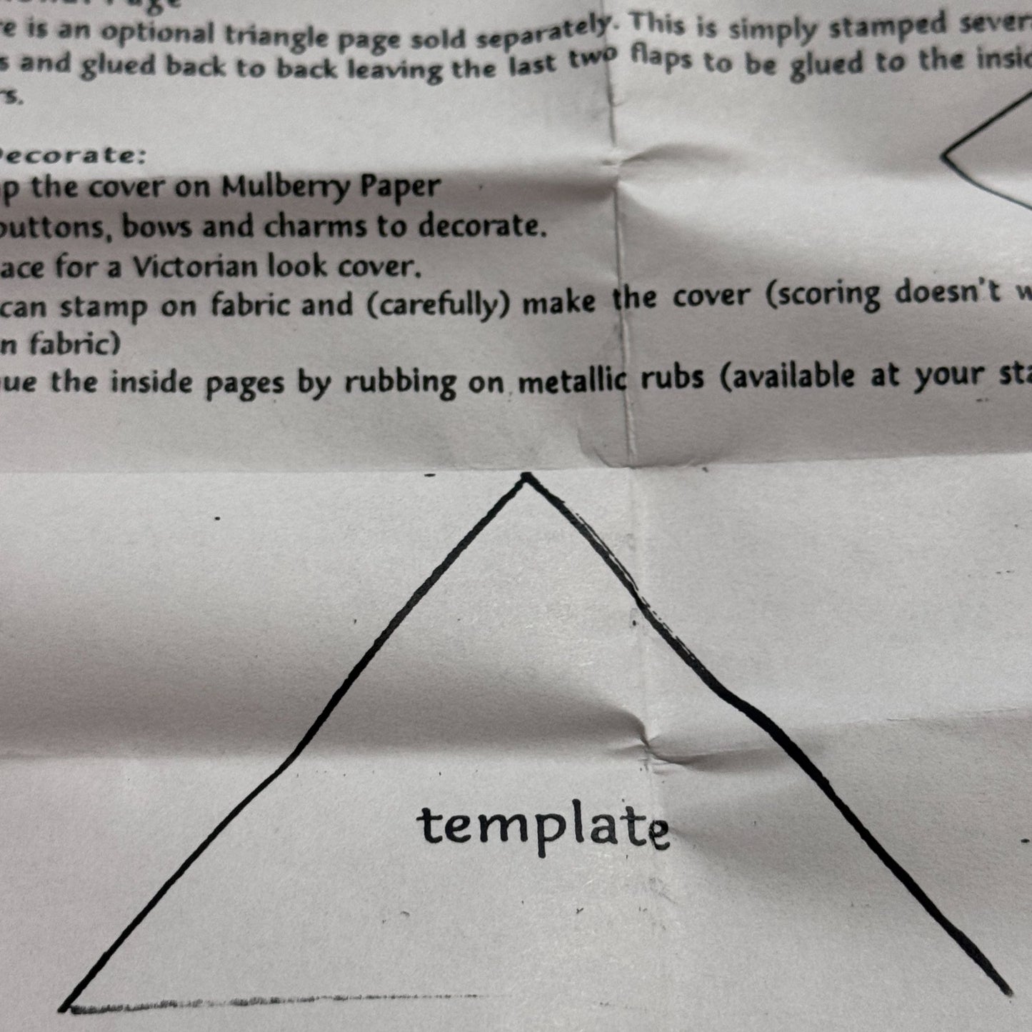 Limited Edition Rubber Stamp Triangle Book Folding Mini Book Template 3D Paper Craft Scrapbooking