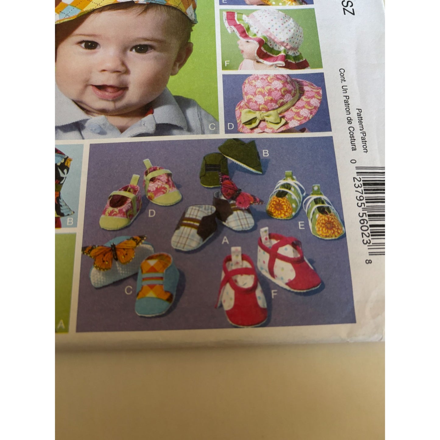 McCalls Sewing Pattern M6575 Infant Fashion Accessories Baby Hats Soft Shoes UC
