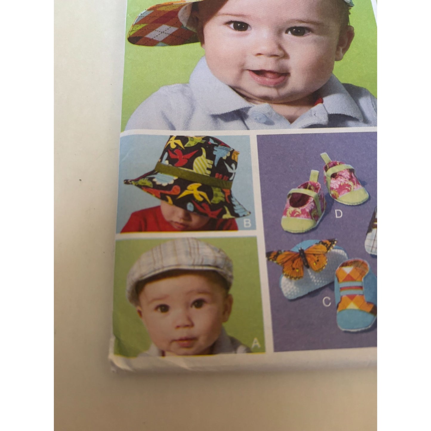 McCalls Sewing Pattern M6575 Infant Fashion Accessories Baby Hats Soft Shoes UC